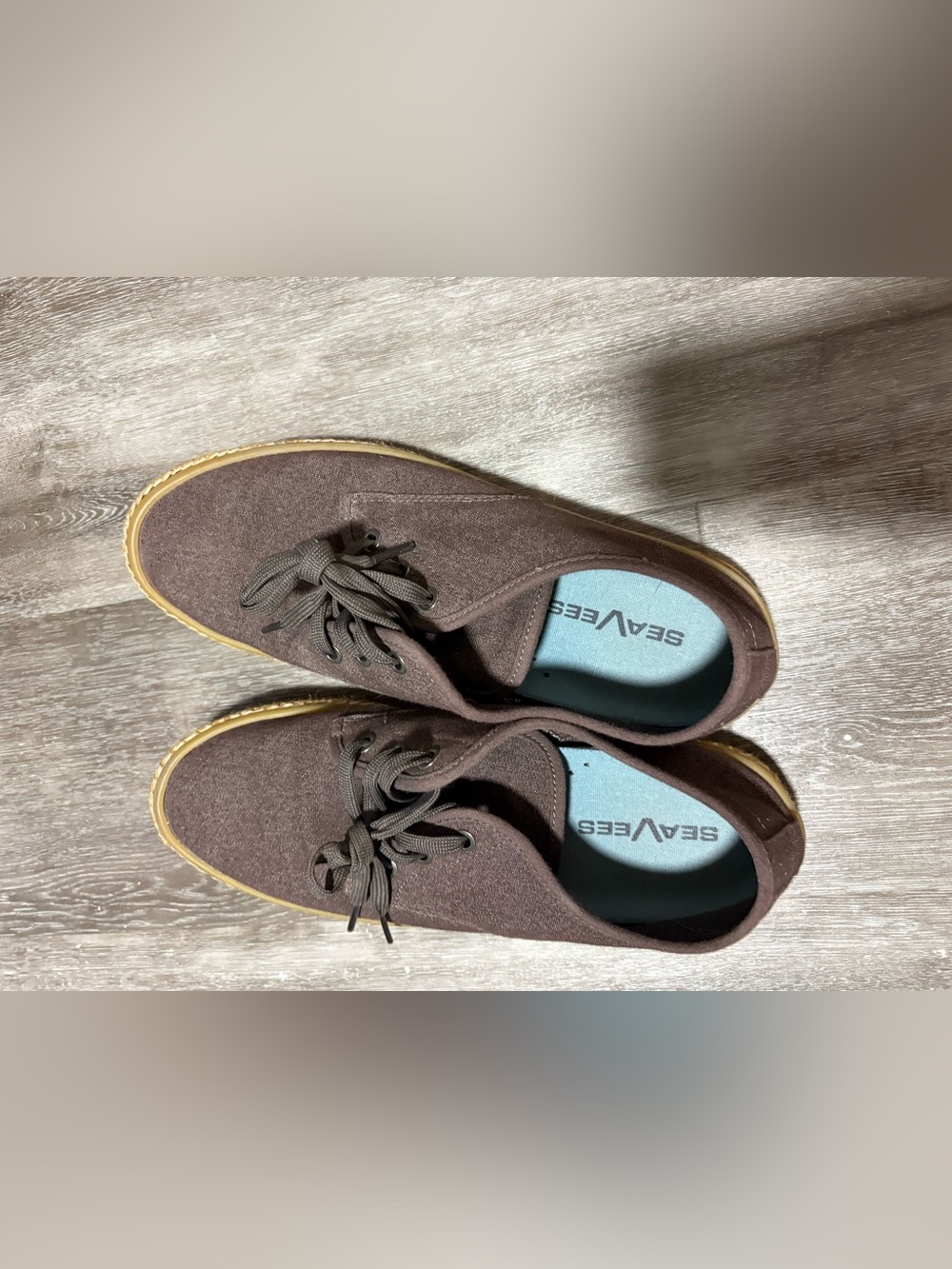 SeaVees Brown Canvas Low-Top Lace-Up Sneakers